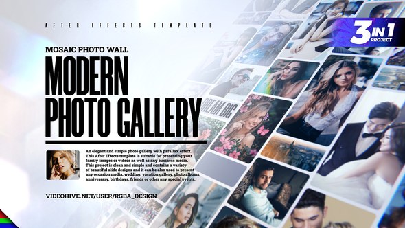 Videohive Mosaic Photo Gallery Video Displays template preview