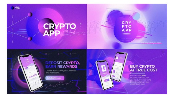 Videohive Crypto App Trading Presentation Product Promo template preview