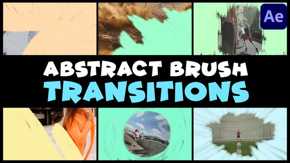 Videohive Abstract Brush Transitions | After Effects 48541405 Elements template preview