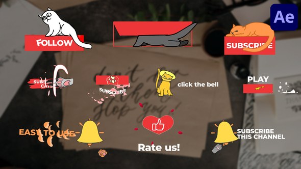 Videohive Subscribe Cats for After Effects Titles template preview