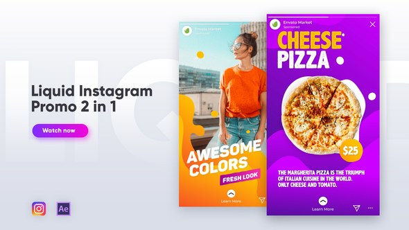 Liquid Instagram Promo 2 in 1 Video Displays template preview
