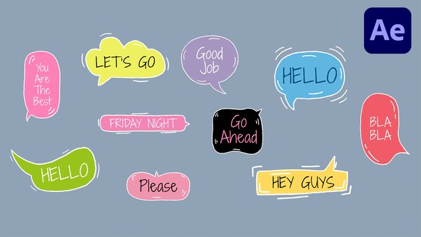 Videohive Hand Drawn Speech Bubble | After Effects Titles template preview