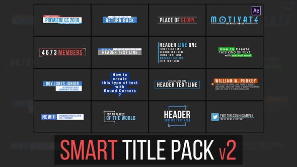 Videohive Smart Title Pack v2 Titles template preview