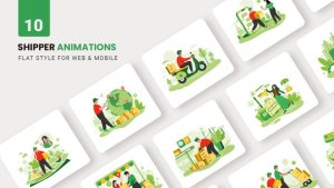 Videohive Shipper Packing Animations - Flat Concept Product Promo template preview