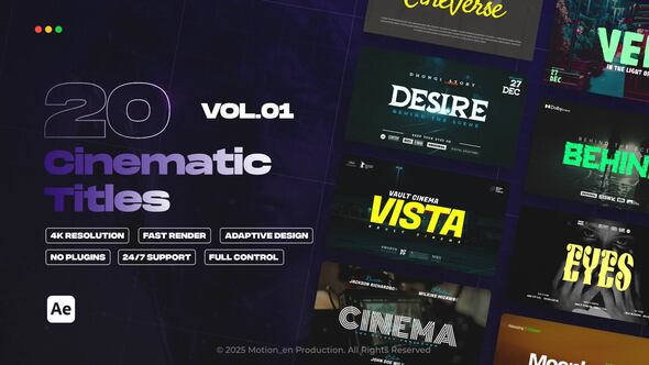 Videohive Cinematic Titles vol.01 | After Effects Titles template preview