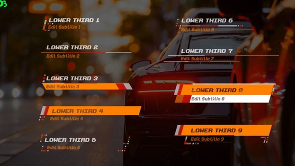 Racer Lower Thirds Video Displays template preview