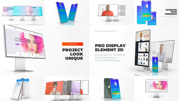 Videohive Phone 12 Pro Display Mockup - Web App Promo Product Promo template preview