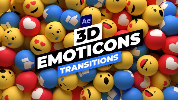 Videohive 3D Emoticons Transitions Elements template preview