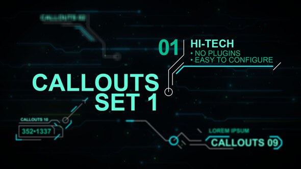 Videohive Callouts set 1 hi-tech Infographics template preview