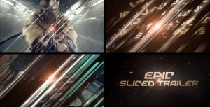 Videohive Epic Sliced Trailer Video Displays template preview