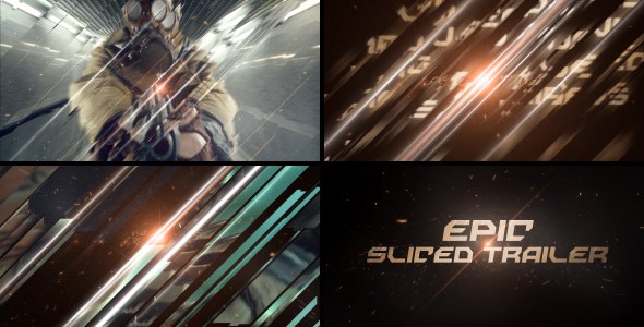 Videohive Epic Sliced Trailer Video Displays template preview