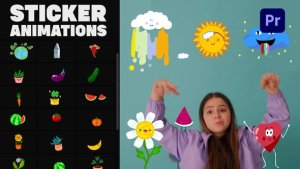 Nature Emoji Stickers Animations | Premiere Pro MOGRT Premiere Pro template preview