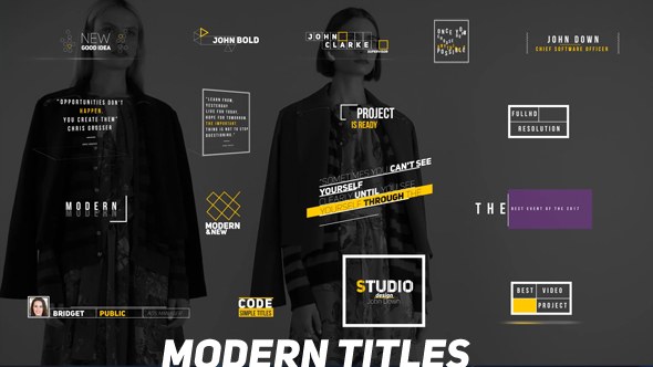 Modern Titles Video Displays template preview
