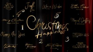 Videohive Christmas and New Year Typography Blessings, Golden Glamour Title Cards Titles template preview