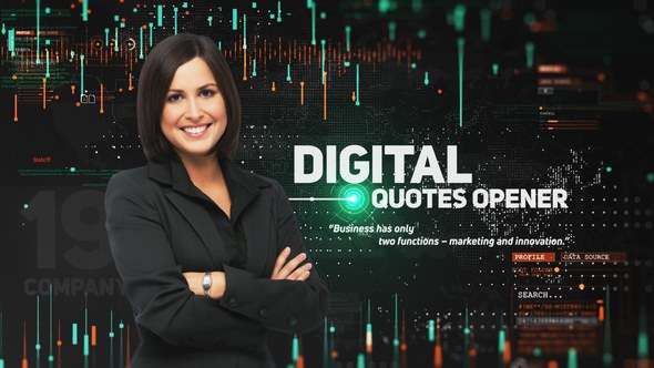 Videohive Digital Quotes Opener Openers template preview