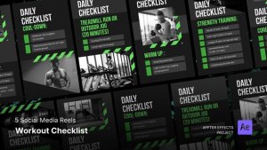 Videohive Workout Checklist - Social Media Reels Product Promo template preview