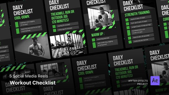 Videohive Workout Checklist - Social Media Reels Product Promo template preview