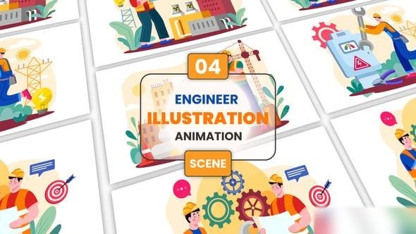 Videohive Engineer Illustration Animation Scene