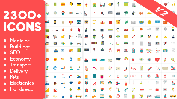 2300 Animated Icons Pack Video Displays template preview