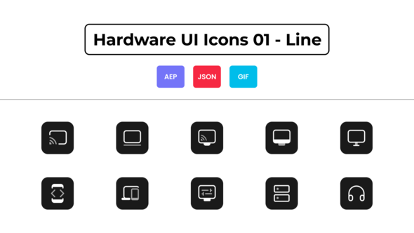Videohive Hardware UI Icons 01 - Line Elements template preview