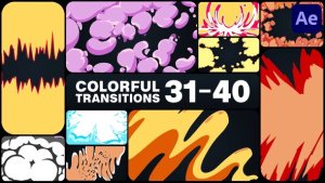 Videohive Colorful Cartoon Transitions for After Effects 50804444 Elements template preview