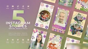 Videohive Spring Nature Flowers - Instagram Vertical Reel Openers template preview