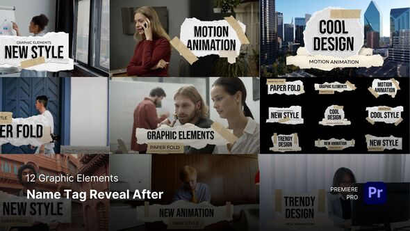 Graphic Elements Name Tag Reveal After Premiere Pro Templates Premiere Pro template preview