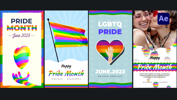 Videohive Pride LGBTQ Stories Pack Elements template preview