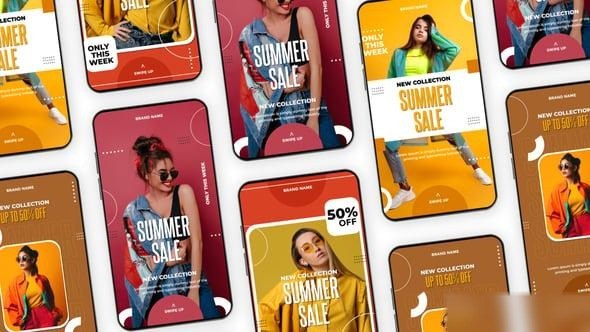 Videohive Summer Sale Instagram Story Elements template preview