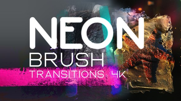 Videohive Neon Brush Transitions 4K Elements template preview