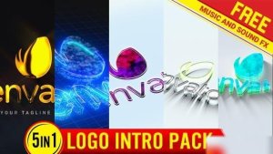 Videohive Logo Intro Mega pack logo Reveal minimal logo opener Ident with free music and fx Logo Stings template preview