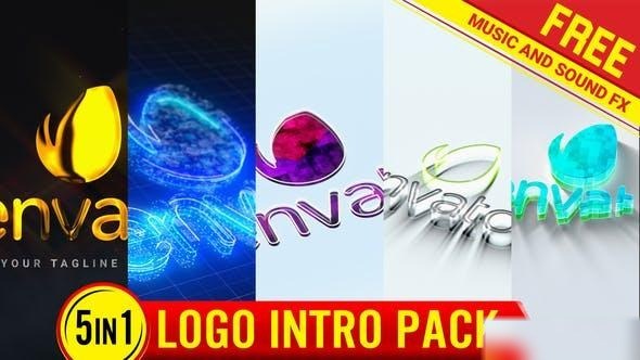 Videohive Logo Intro Mega pack logo Reveal minimal logo opener Ident with free music and fx Logo Stings template preview