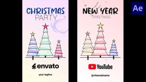Videohive Xmas Tree Vertical Opener for After Effects Openers template preview