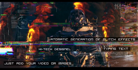 Videohive Glitch Auto Generation and Typing Video Displays template preview