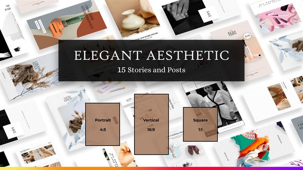 Videohive Elegant Aesthetic Instagram Stories and Posts Broadcast-packages template preview