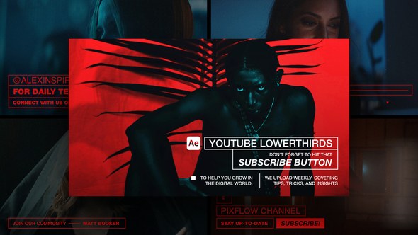 Videohive Animated YouTube Lowerthirds For Ae Elements template preview