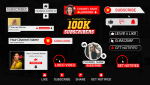 Videohive Modern Youtube Subscribe Titles Elements template preview