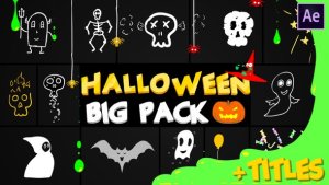 Halloween Party Elements And Titles | After Effects Video Displays template preview