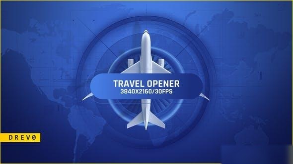 Videohive Travel Opener/ Airplane to Air/ Ticket/ Clouds/ Blue Sky/ Baggage/ Online App/ Earth Map/ World Asia Openers template preview