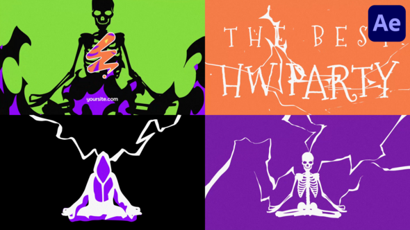 Videohive Halloween Skull Logo Opener for After Effects Logo Stings template preview