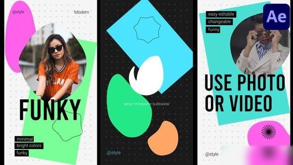Videohive Neon Social Media Slideshow for After Effects Openers template preview