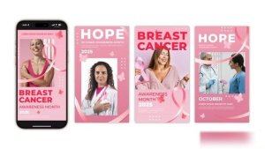 Videohive Breast Cancer Month Instagram Story Openers template preview