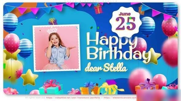 Videohive Happy Birthday Stella! Openers template preview