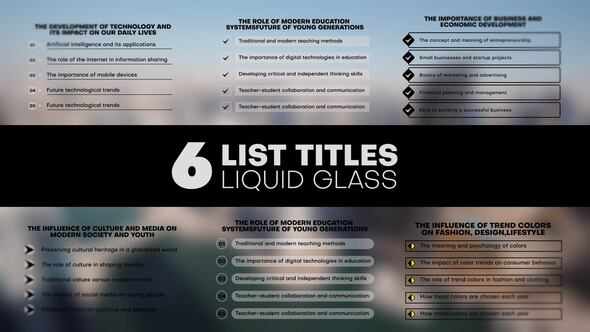 Liquid Glass List Titles Titles template preview