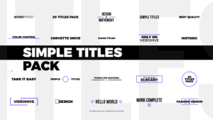 Videohive Simple Titles Pack Titles template preview