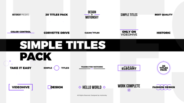 Videohive Simple Titles Pack Titles template preview