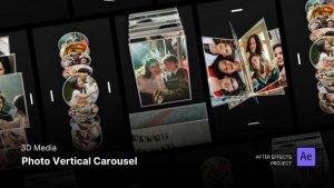 Videohive 3D Photo Vertical Carousel After Effects Project Files Video Displays template preview