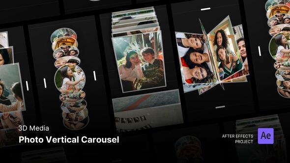Videohive 3D Photo Vertical Carousel After Effects Project Files Video Displays template preview