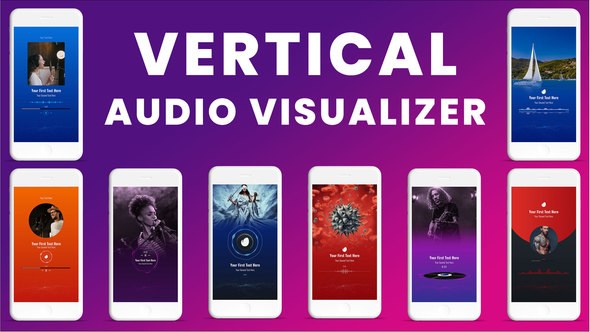 Videohive Social Media Audio Visualizers, Vertical Design Elements template preview