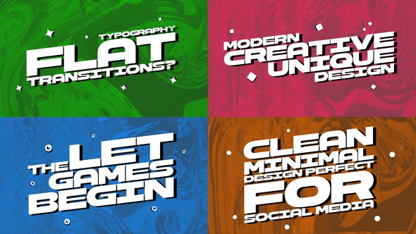 Videohive Flat Typography Transitions Elements template preview